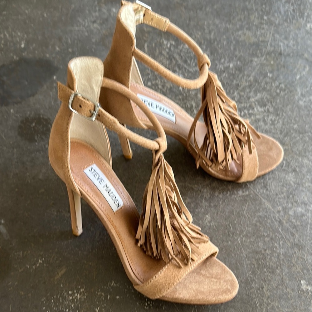 Steve Madden Tan Fringe Women's Heels